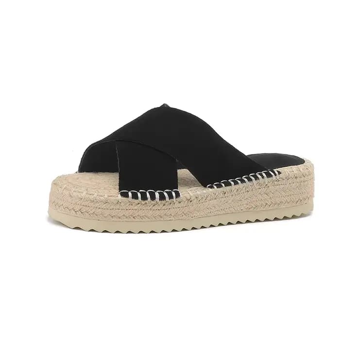 Petite pieds femmes espadrilles pantoufles Sexy dames plate-forme sandales noir ingent ouvert Parker
