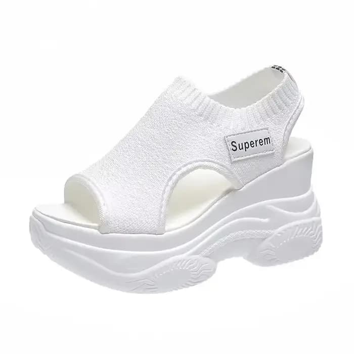Sandales femmes été Version coréenne poisson bouche chaussures mode tricot maille respirant plate-fo