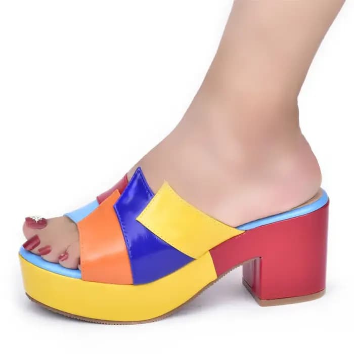 Dernières chaussures de mariée de mariage multicolores sandales à plateforme à bout ouvert pour femm