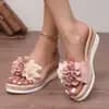 Sandales compensées à talons hauts roses pour femme, été, semelle épaisse, légères, plateforme, gran