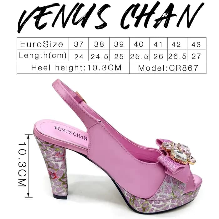Venus Chan nigérian femmes talon chaussures de fête et ensemble de sacs couleur bleu Royal strass sa