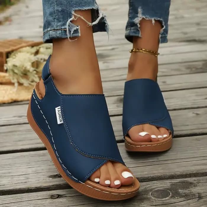 Sandales compensées pour femmes, nouvelle mode estivale, à bout ouvert, respirantes, confortables, à