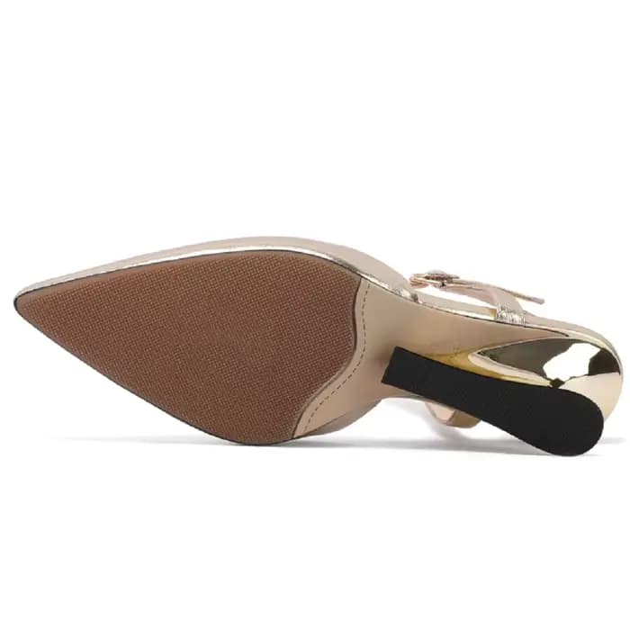 【JOCHEBED HU】Escarpins chic et tendance en cuir véritable pour femme, à bout pointu, pour le bureau,