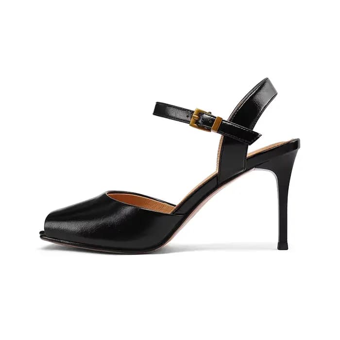 Sandales à bout ouvert tendance SmallHut Nouveauté 2026 pour femme, talons hauts fins, noires et rou