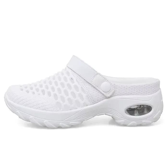 Sandales à plateforme en maille respirante pour femmes, chaussures à coussin accru, pantoufles de ma