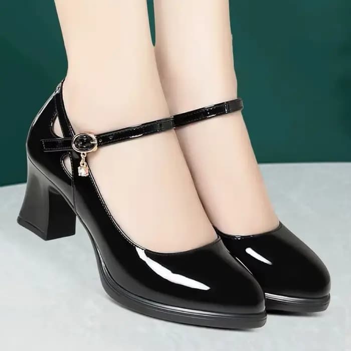 Escarpins de travail professionnels noirs pour femmes, chaussures habillées à plateforme et talon mo