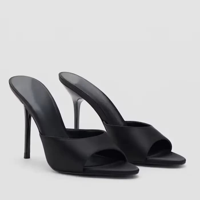 Sandales pour femmes, nouvelles chaussures d'été pour femmes, satiné, bout ouvert, talon haut, fines