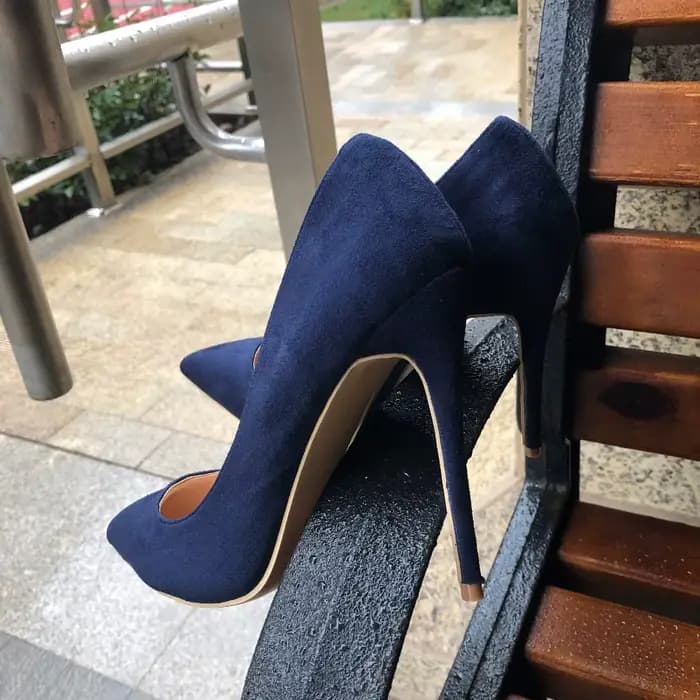 Veowalk-Escarpins à Talons Hauts en Daim Synthétique pour Femme, Chaussures de Mariage à la Mode, Bl