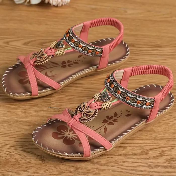 Sandales femme Style bohême sandales d'été femmes fond souple talons bas sandales chaussures femme c