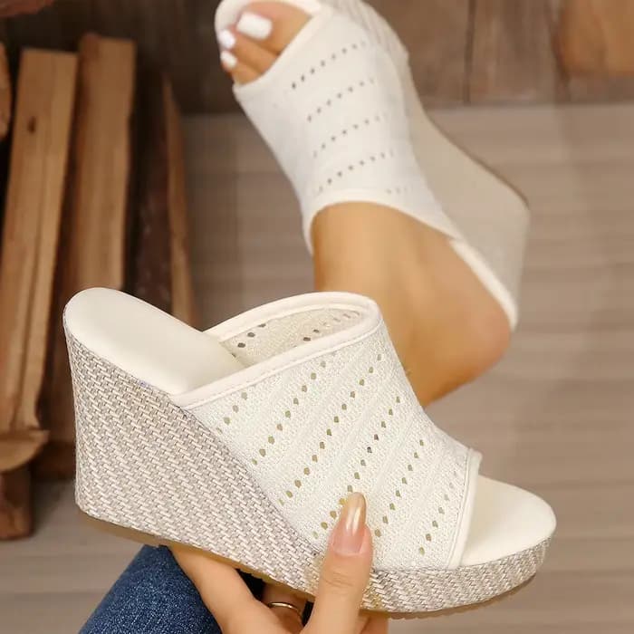 Mode femmes sandales à talons compensés 2025 nouvelle plate-forme Peep Toe talons hauts sandales fem