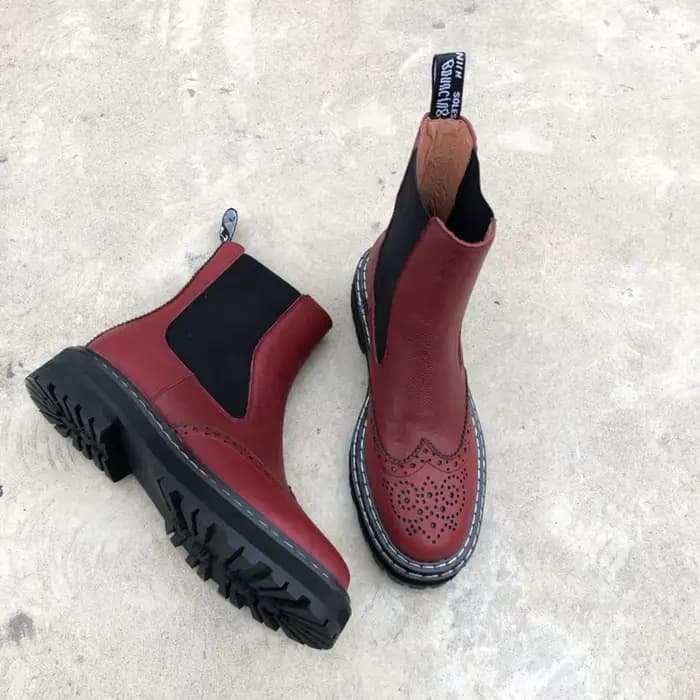 Bottes en cuir à bout rond pour femmes, bottines, style britannique, chaussures pour femmes, automne