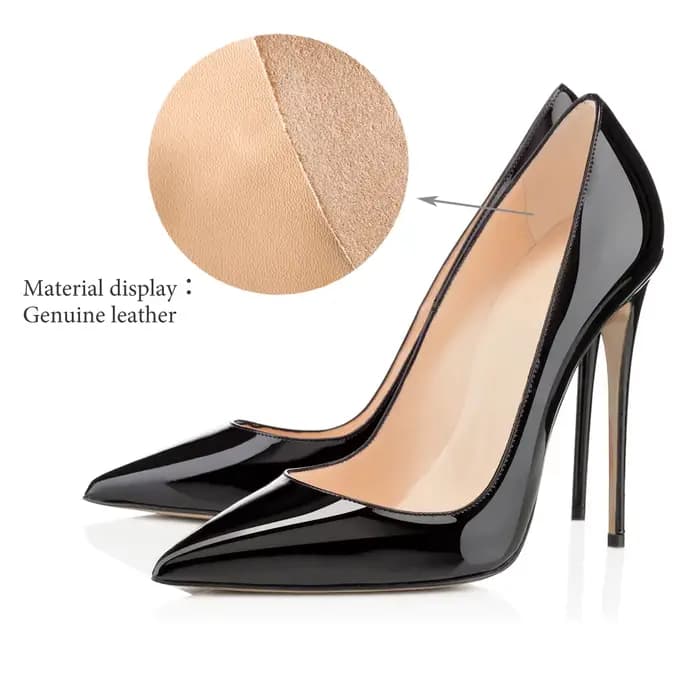 Onlymaker escarpins classiques en cuir véritable bout pointu sans lacet talons aiguilles Sexy 4.7 po