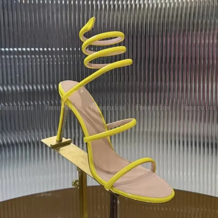 Offre spéciale Sexy talons hauts sandales femme cheville serpent ficelle autour de luxueux haute qua