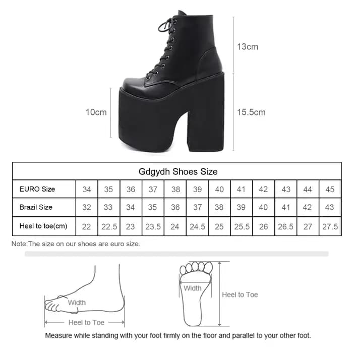 Gdgydh femmes Y2K Style bottes courtes bout fermé à lacets plate-forme bottes talons hauts épais mod