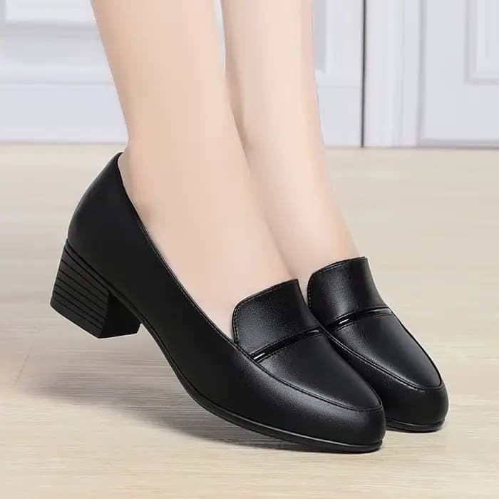 Escarpins à talons hauts pour femmes, chaussures décontractées en cuir 2026, confortables à talon ép