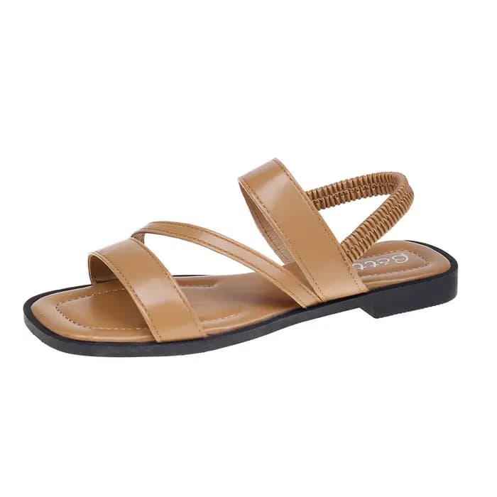 Sandales pour femmes noir couleur unie sandales décontractées Simple été Shopping voyage quotidien j