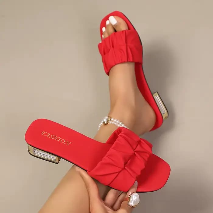 Magnifiques pantoufles à talons bas, collection été 2026, talons épais tendance, style coréen, chaus