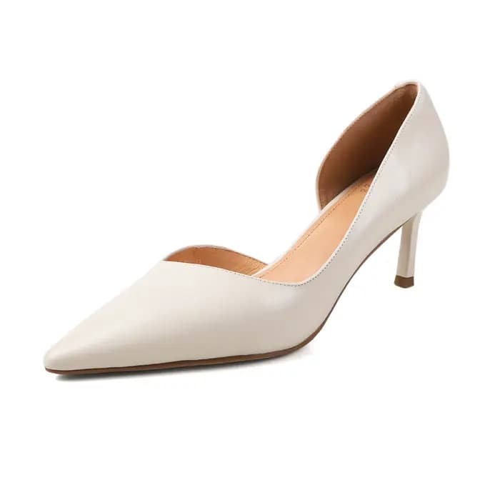 Krazing Pot 2025 en cuir véritable bout pointu talons hauts peu profond sans lacet bureau dame conci