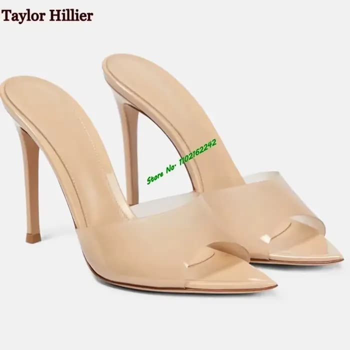 Pantoufles d'Été à Talons Aiguilles pour Femme, Nude, 5cm/8cm/10cm, Mode Française, Sexy, 46, Nouvel