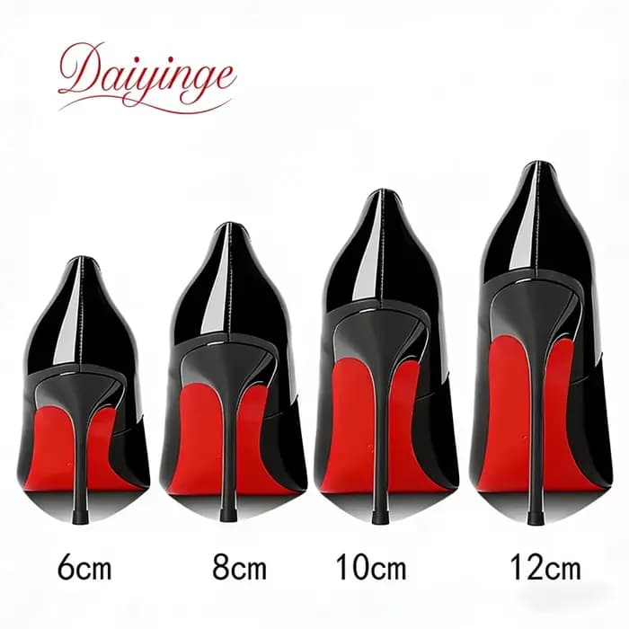 Escarpins à talons hauts pour femmes, tendance 2026, en cuir de luxe, semelle rouge, 12 cm, bout poi