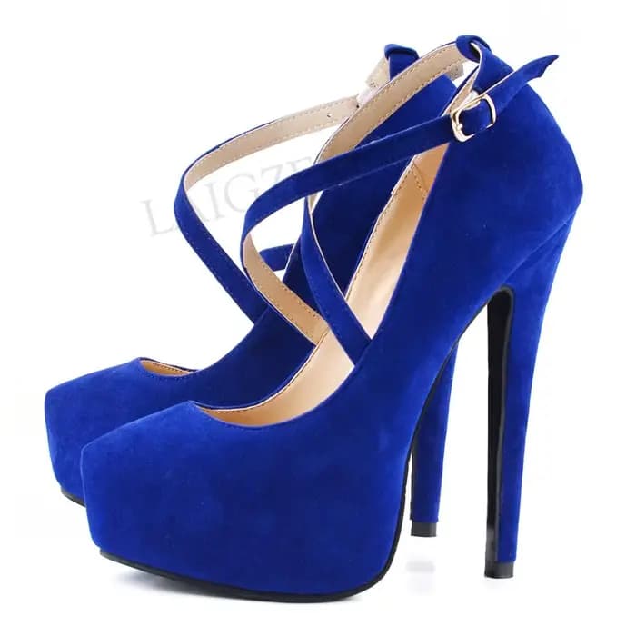 LAIGZEM-Escarpins à talons hauts pour femmes, sandales en faux daim, chaussures de soirée, grande ta