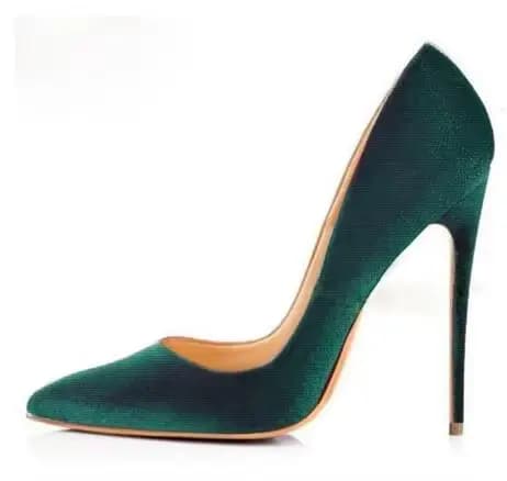 Escarpins pointus en velours à enfiler peu profond pour femmes, chaussures à talons hauts, robe de s