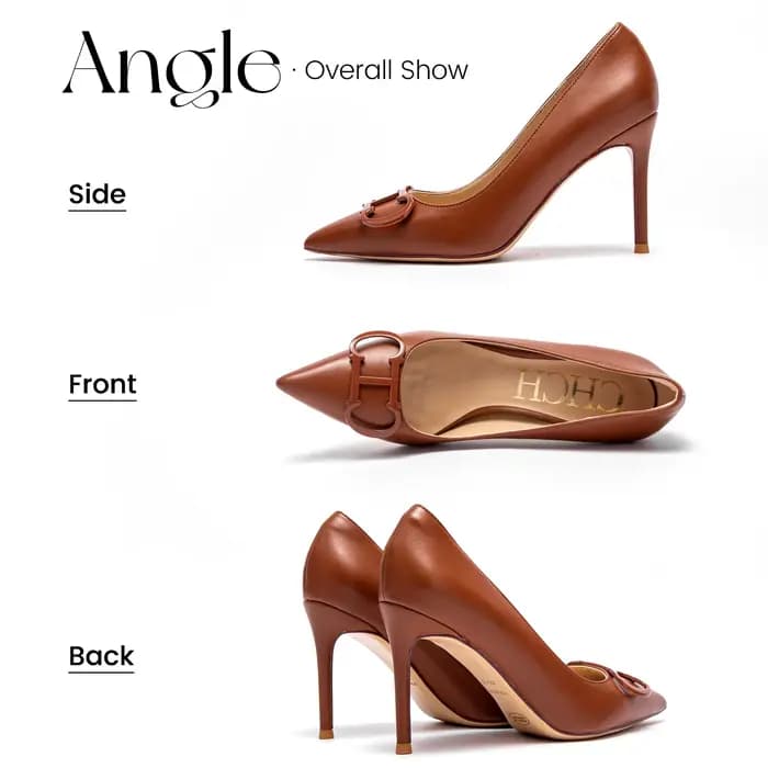 CHCH – chaussures à talons hauts pour femmes, chaussures pointues avec boucle en métal, pour fête de