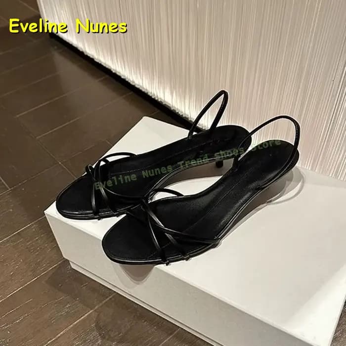 Sandales à talons chaton à brides couleur chair pour femme, minimalistes, à bout ouvert, à bride arr