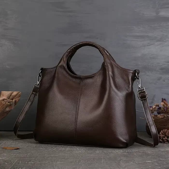 Sac fourre-tout Vintage en cuir véritable pour femmes, fourre-tout de bonne qualité, grand sac à ban