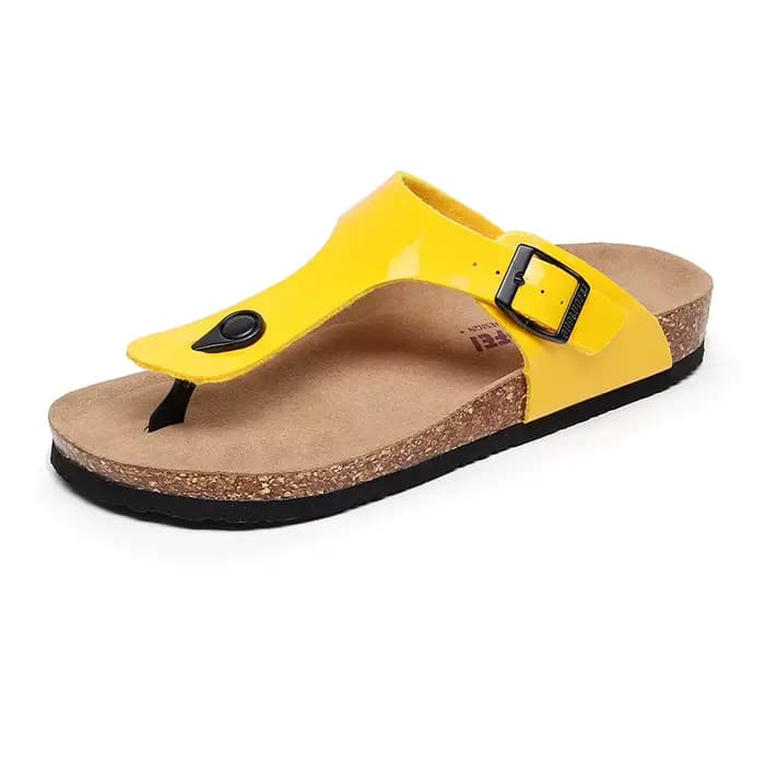 Nouvelles sandales en liège pour femmes, tongs de plage à bout ouvert avec boucle réglable, chaussur