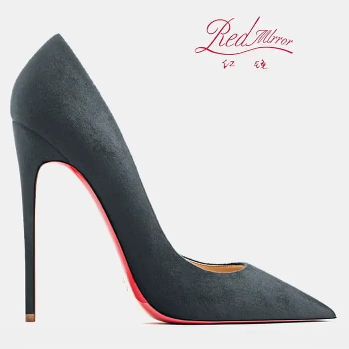Escarpins à talons hauts pour femmes, chaussures Sexy à bout pointu en daim rouge brillant, escarpin