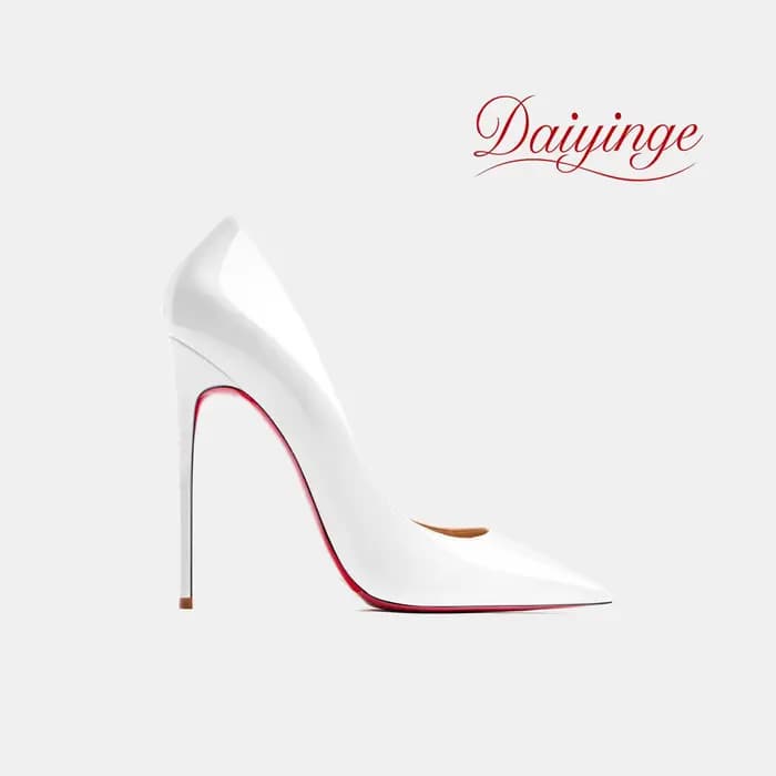 Escarpins à talons hauts pour femmes, tendance 2026, en cuir de luxe, semelle rouge, 12 cm, bout poi