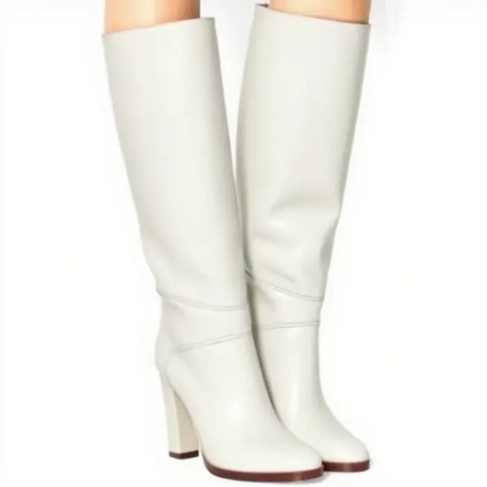 Cuir mat couture genou bottes hautes Sexy bout pointu solide talon carré Accetp personnalisé nouveau
