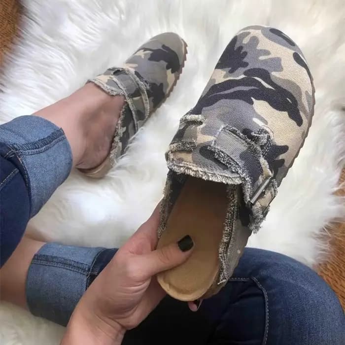 Mules à la mode pour femmes, pantoufles d'été, confortables, douces, plates, à bout fermé, demi-pant