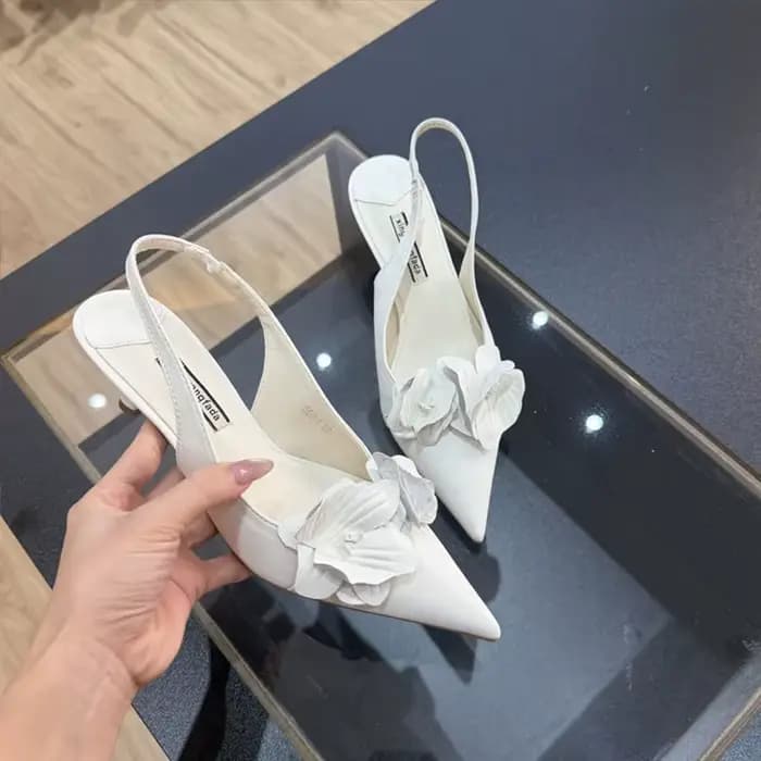 Chaussures à talons pour femmes, escarpins à bout pointu, talons fins et bas, élégantes, pour mariag