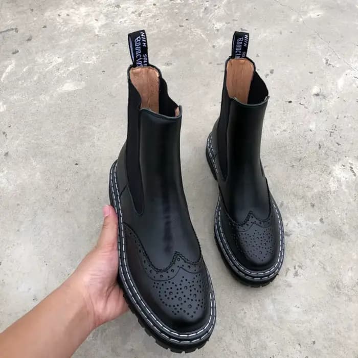 Bottes en cuir à bout rond pour femmes, bottines, style britannique, chaussures pour femmes, automne