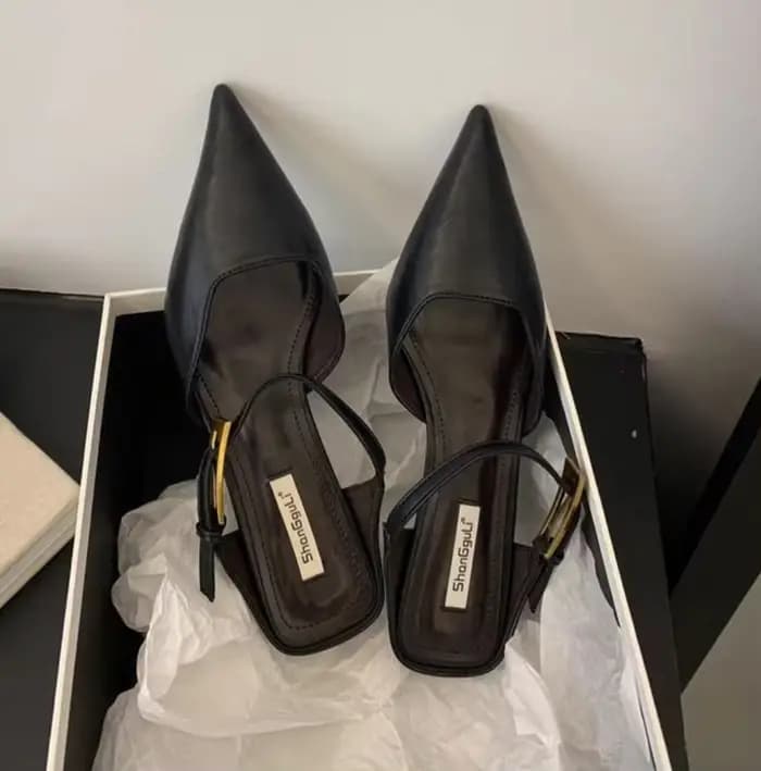 Escarpins à talons hauts et fins pour femmes, Design de Style de rue rétro, escarpins à bout pointu 