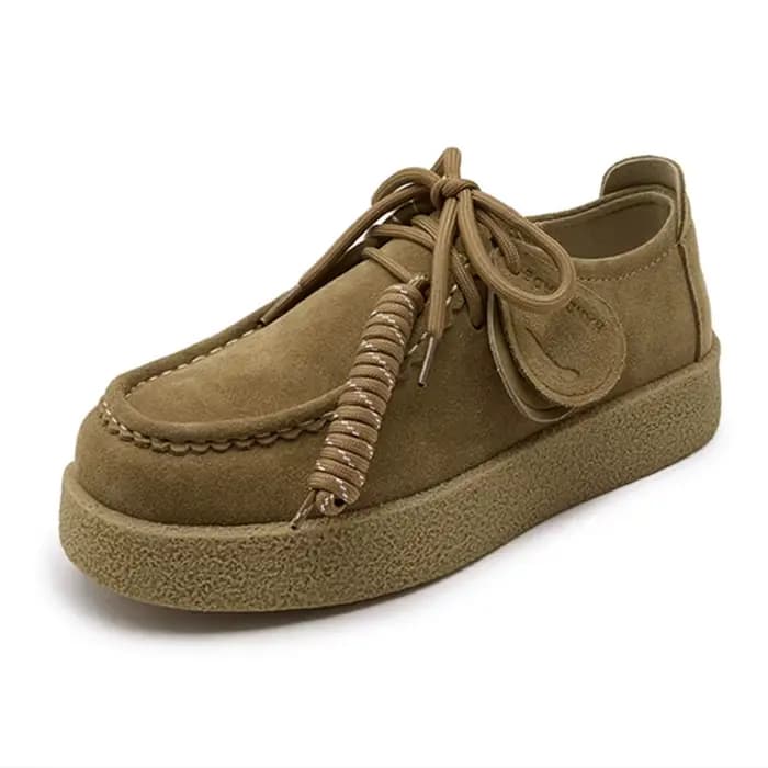 AIYUQI – mocassins en daim et cuir véritable pour femmes, chaussures d'étudiant à lacets de style br