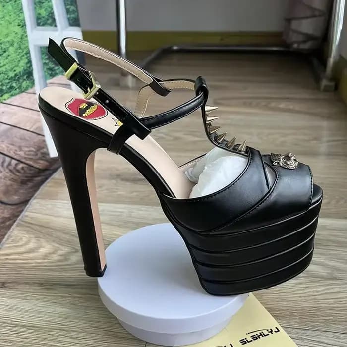 Sandales à Talons Hauts de 16cm pour Femme, Chaussures à Plateforme, Boule de Mariage, T-stage, Haut