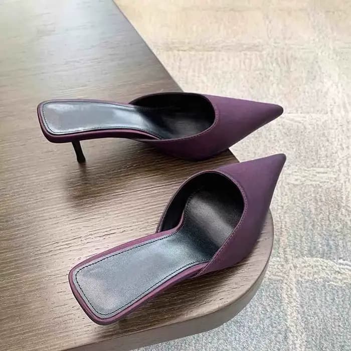 Mules d'été à talons hauts pour femmes, pantoufles à la mode, robe à enfiler peu profonde, chaussure