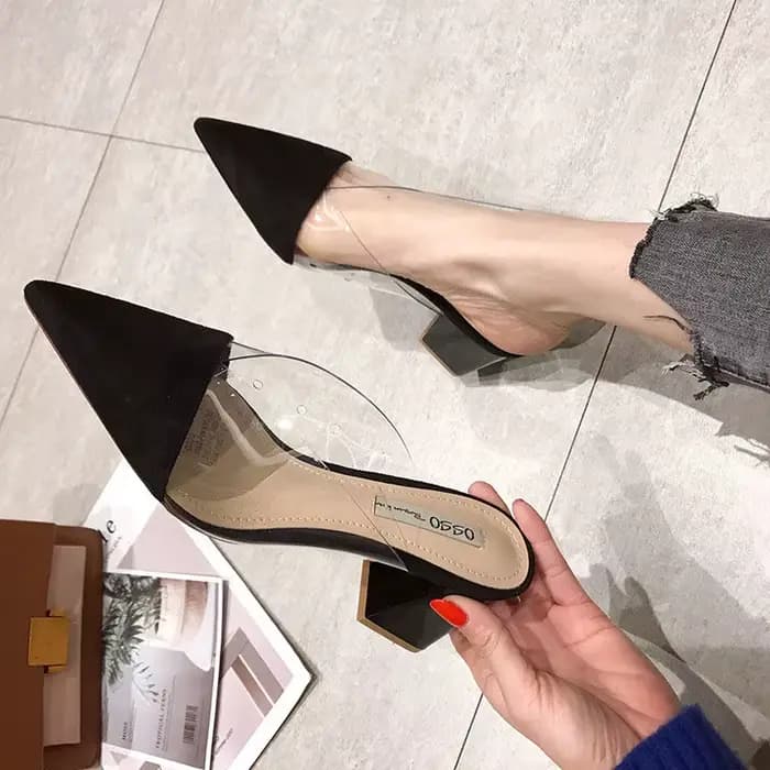 Mules pour femmes chaussures sandales transparentes nouveautés 2025 talons clairs pantoufles élégant
