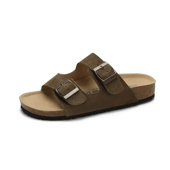 Nouvelles mules Boston en daim pour femmes et hommes, sandales en liège avec soutien de la voûte pla