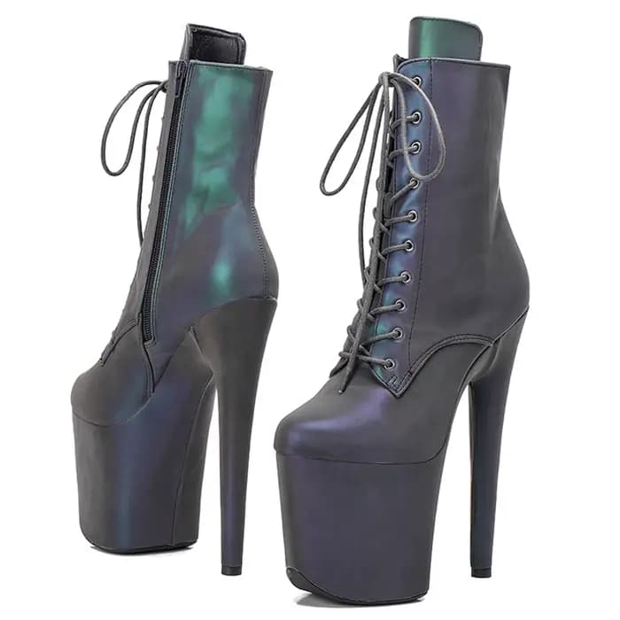 WUXIN H&P bottes à talons strip-teaseuse de 8 pouces pour femmes, bottines de danse pôle, chaussures
