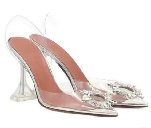 Pumps de luxe pour femmes, talons hauts transparents, sexy, bout pointu, à enfiler, chaussures de fê