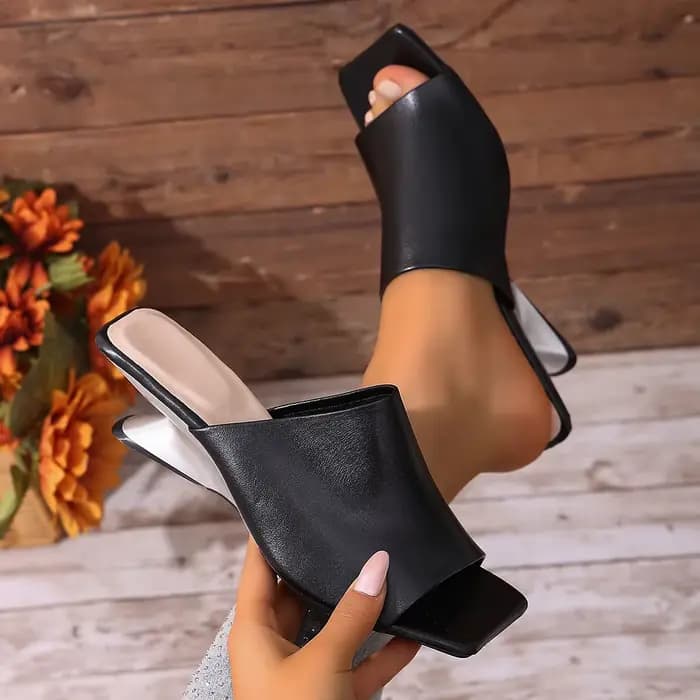 Femmes bout carré sandales été bout ouvert chaton talon chaussures nouveau anti-dérapant résistant à
