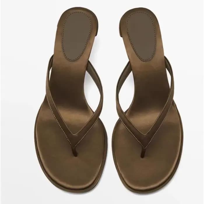 Talons hauts pantoufles femmes automne été nouveau Sexy talons pointus pantoufle polyvalent pince or