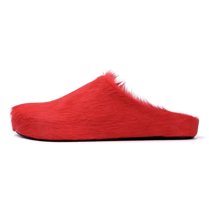 Mules plates de luxe pour femmes en cuir véritable italien à poils de cheval 2026, pantoufles en fou