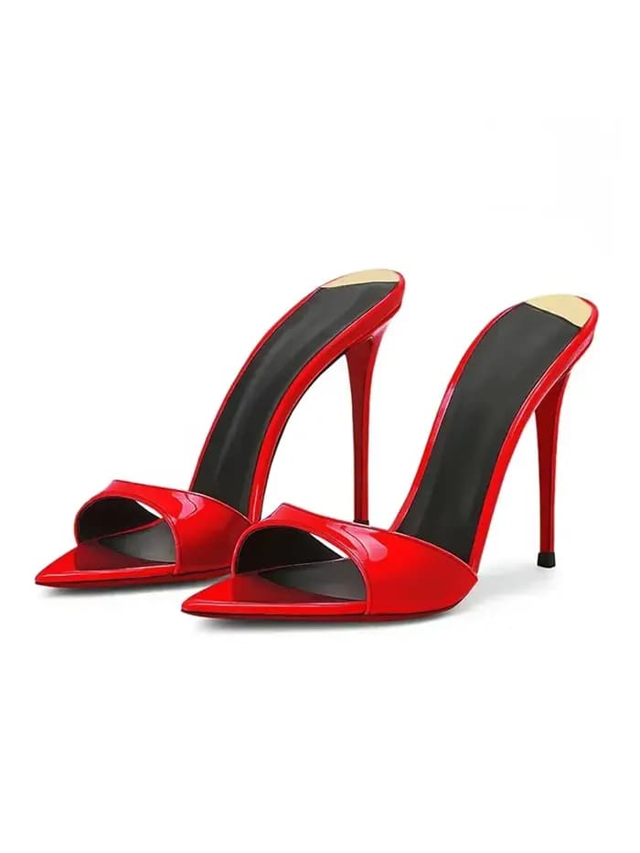 Talons hauts noirs pointus pointus pour femmes, nouvelles sandales à talons super hauts 2025, style 