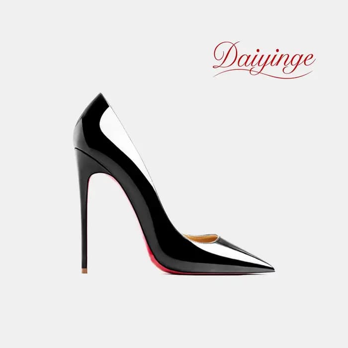 Escarpins à talons hauts pour femmes, tendance 2026, en cuir de luxe, semelle rouge, 12 cm, bout poi