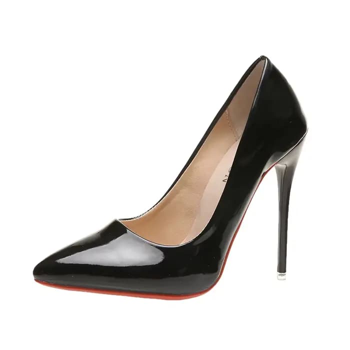 Chaussures pour femmes semelle rouge talons hauts Sexy bout pointu 12 cm pompes Stiletto femmes chau